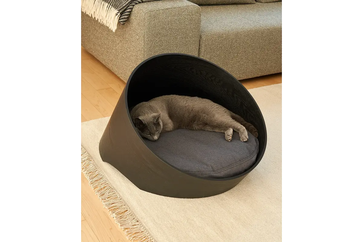 Gatto Covo, Katzenkorb, Esche Schwarz/Anthrazit