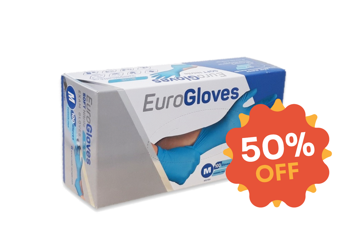 EuroGloves Handschoenen Nitril Blauw (100 stuks) maat M