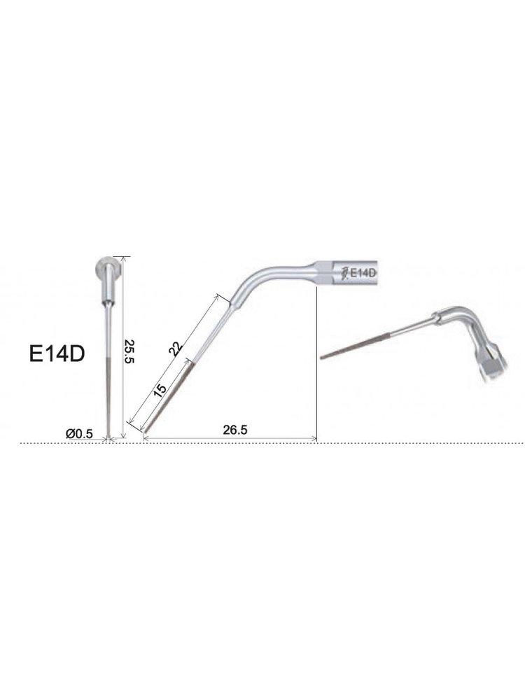 EMS compatibel Woodpecker  Woodpecker E14D Endo tip waterkoeling