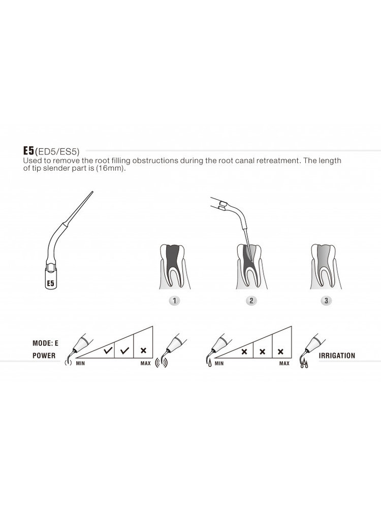 Compatibel with EMS connection Woodpecker Endo tip E5