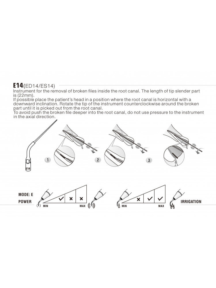 Compatibel with Siemens/Sirona connection Woodpecker ES14 Endo tip Wasserkühlung