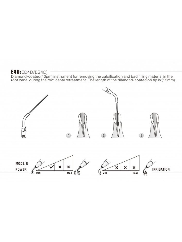 Compatibel with Siemens/Sirona connection Woodpecker  ES4D Endo tip