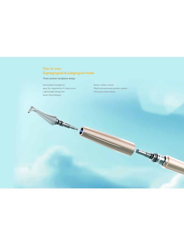 Compatibel with EMS connection Woodpecker AP-B Ultrasoon scaler en Air polisher (White)