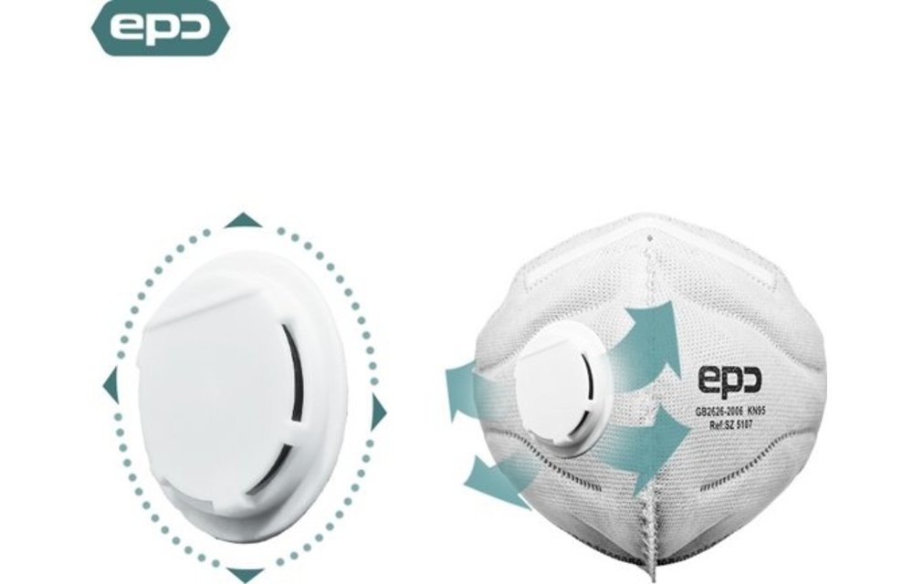 EPC KN95 FFP2 stof en damp mondkapje