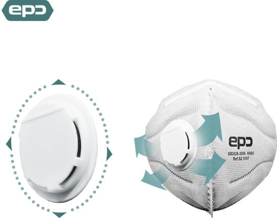 EPC KN95 FFP2 stof en damp mondkapje