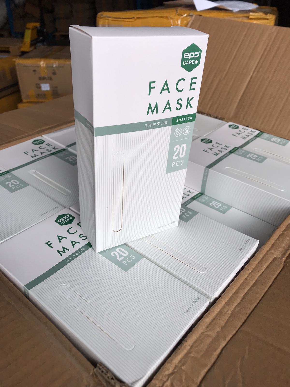 EPC black activated carbon mask 20 stuks