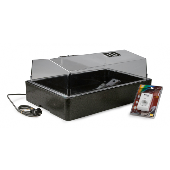 Verwarmde Propagator met Ventilatieklep 60x40x26cm