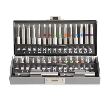 Dynaplus Dynaplus – Bitset - Professionele 32 delige bitset – Kleurbandjes – Metalen box