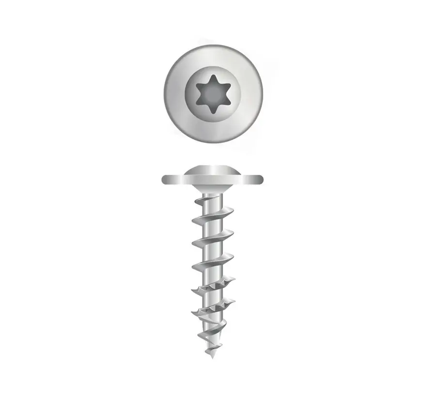 Dynaplus - Achterwandschroeven - Torx 10 - 3,0 x 17mm - Verzinkt (200 stuks)