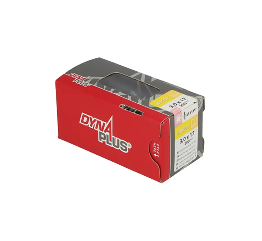 Dynaplus - Achterwandschroeven - Torx 10 - 3,0 x 17mm - Verzinkt (200 stuks)