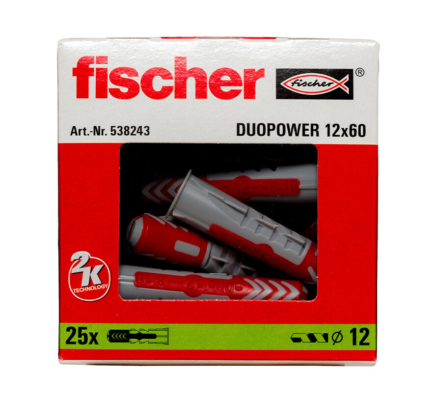 Fischer - DuoPower - Universele pluggen - 12 x 60mm (25 stuks)