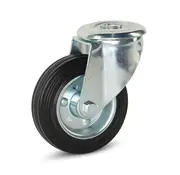 MESO Reukloos rubber zwenkwiel met centraal gat 100mm - 80kg