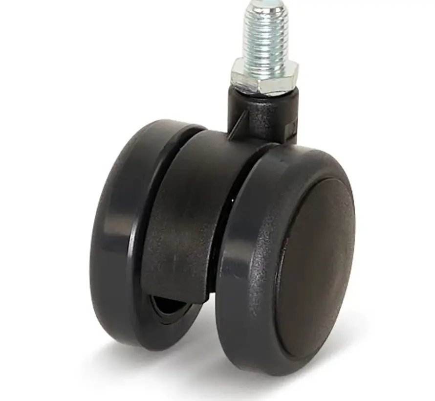 Premium meubelwiel, 50mm, PU met draadstift 10x15mm