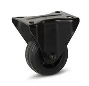 MESO Zwart rubber bokwiel - 80mm - 60kg