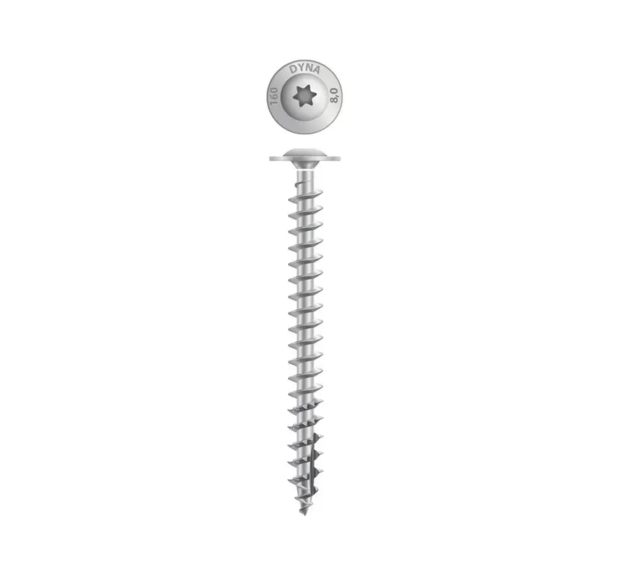 Dynaplus - Torx 30 Tellerkop schroeven - 6 x 60mm - Verzinkt - Voldaad (100 stuks)