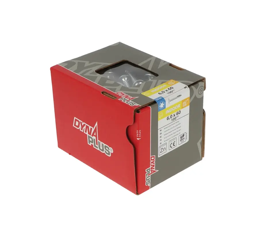 Dynaplus - Torx 30 Tellerkop schroeven - 6 x 60mm - Verzinkt - Voldaad (100 stuks)