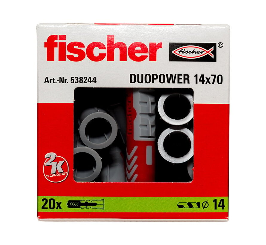Fischer - DuopPower plug -  14x70 (20 stuks)