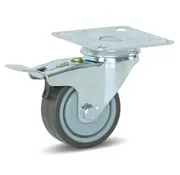 MESO Trolley zwenkwiel geremd met topplaat - 50mm - 40kg