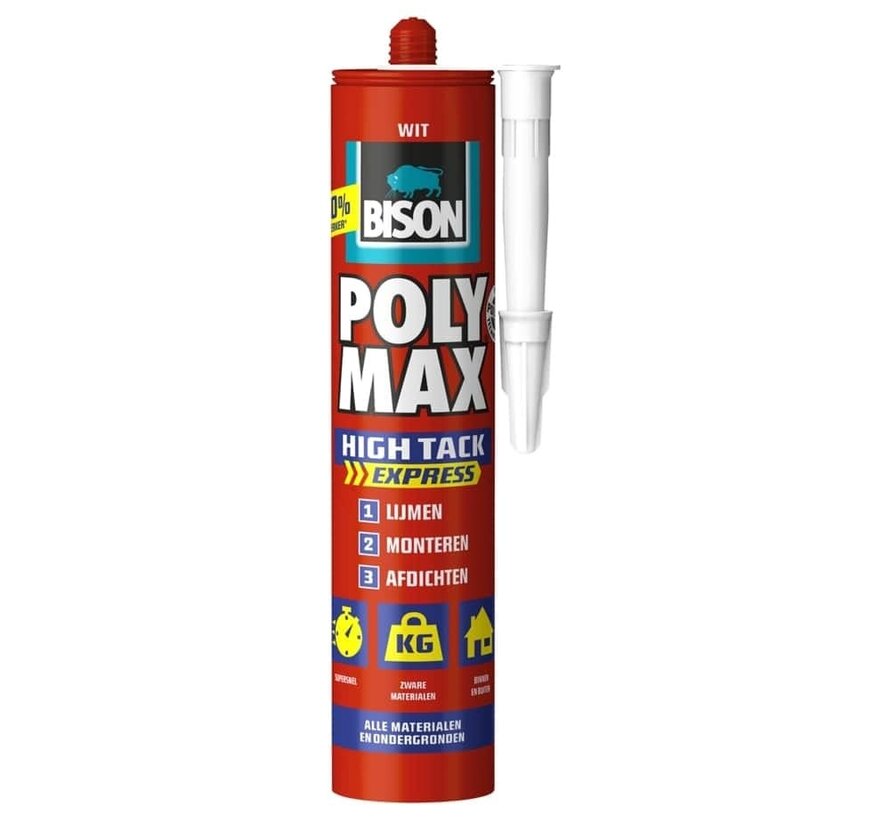 Bison - Poly Max High Tack Express - Wit - 425g