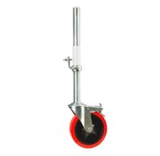 MESO PU steigerwiel, met stalen spindel 38mm met plug en tube - 200 mm - 300kg