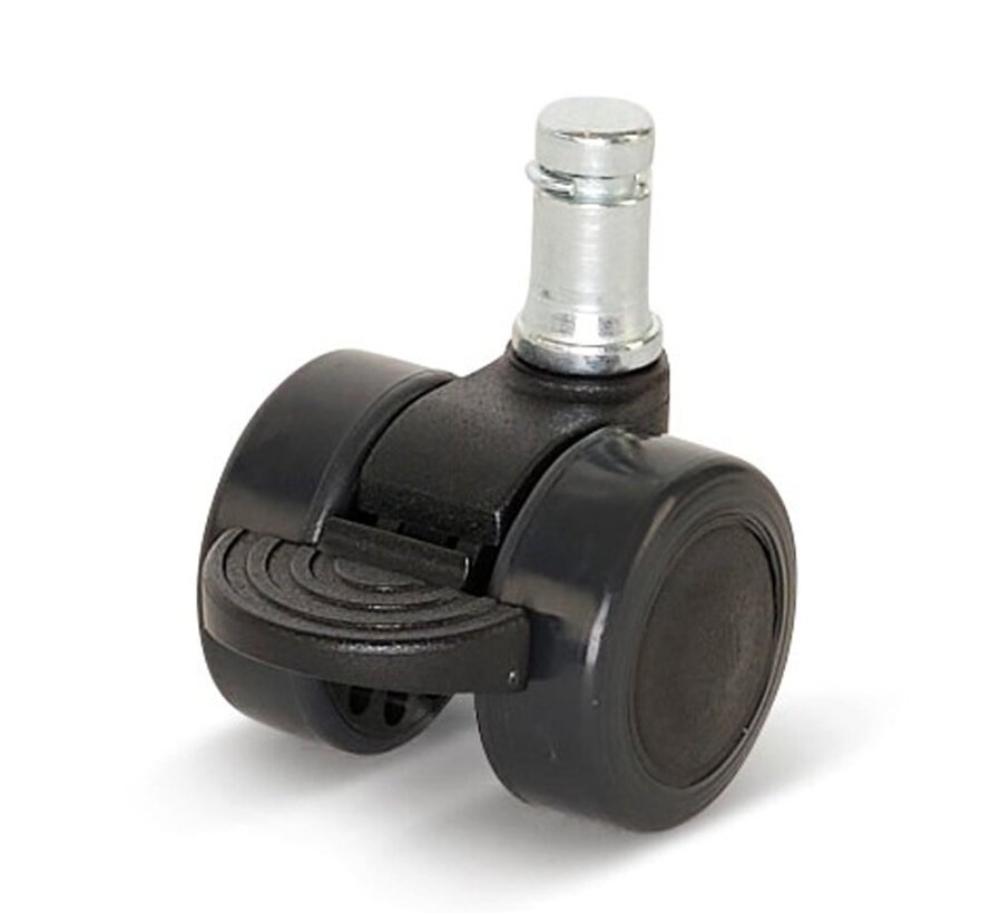 Premium meubelwiel, 36mm, PU geremd, stift 11x20mm