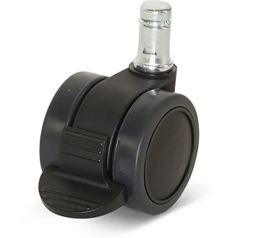 Premium meubelwiel, 42mm, PU geremd, stift 11x20mm