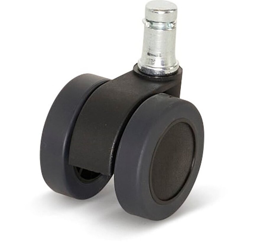 Premium meubelwiel, 42mm, PU met stift 11x20mm