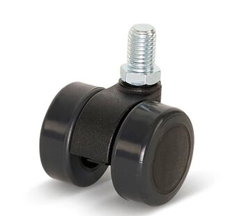 Premium meubelwiel, 36mm, PU met draadstift 10x15mm