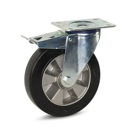 Zwarte elastische rubberen wielen