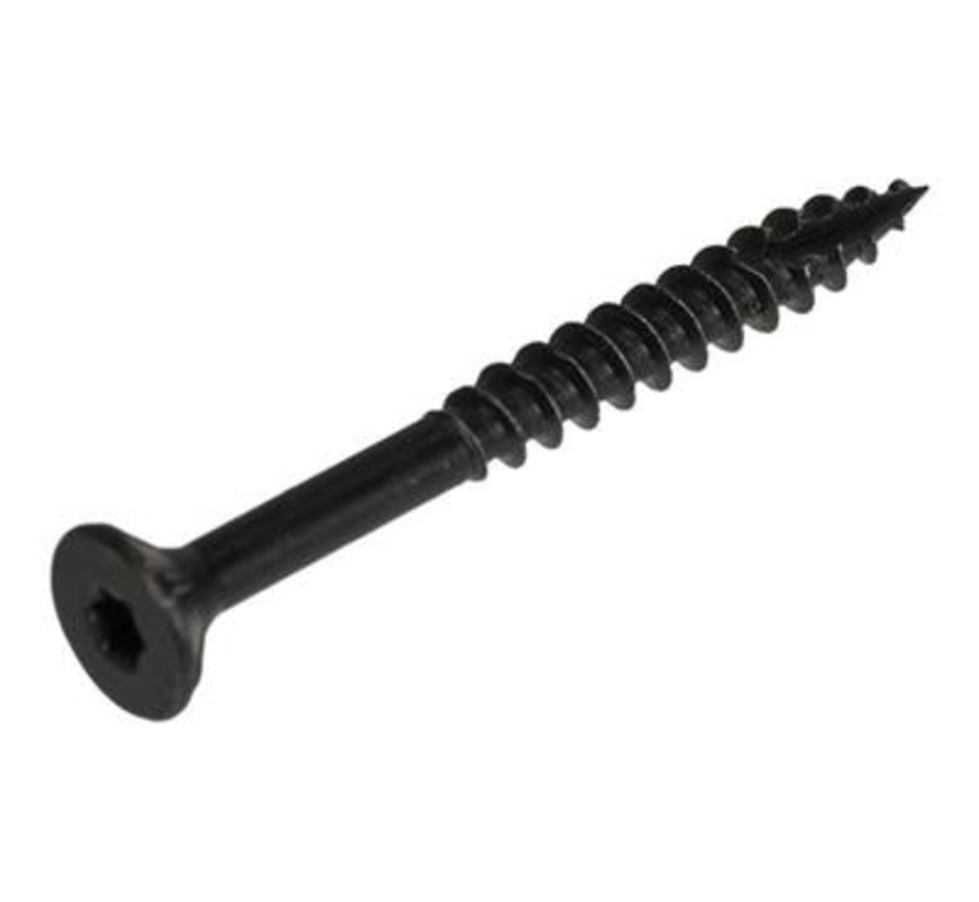 Blackline - Spaanplaatschroeven - Torx 20 Platkop - 5,0 x 40mm - Deeldraad - Zwart (50 stuks)