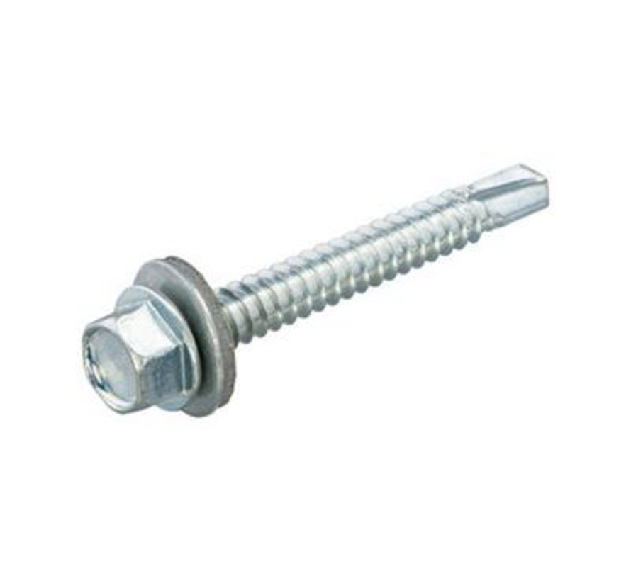 Dak & Gevel - Montageschroeven voor staal - 6,3 x 50mm - Verzinkt - Voldraad (100 stuks)