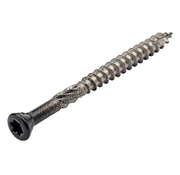 Potdeksel/Tuinhout schroeven - Torx 20 zwarte kop - 4x80mm - RVS-410 - RAL 9005 - Deeldraad (200 stuks)
