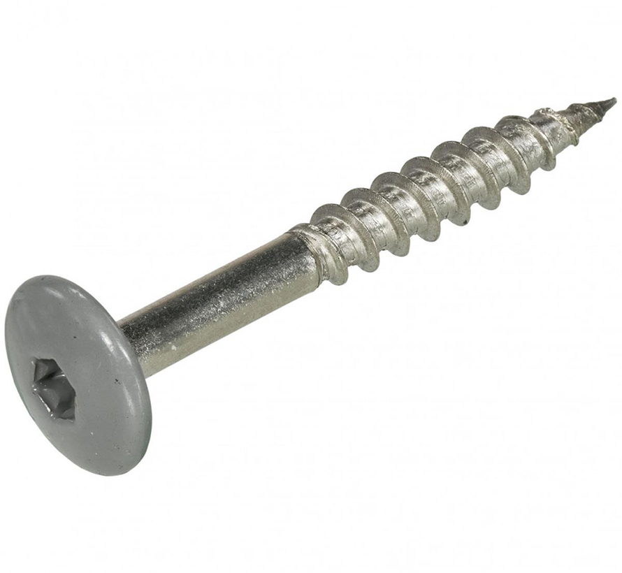 Schroeven voor montage Trespa platen - Torx 20 - 4,8x25mm - RVS - Deeldraad - Stofgrijs RAL 7037 (100 stuks)