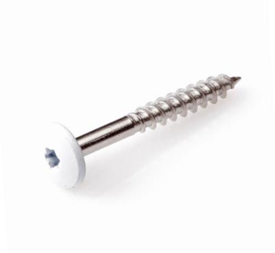 Schroeven voor montage Trespa platen - Torx 20 - 4,8x32mm - RVS - Deeldraad - Beige RAL 9001 (100 stuks)