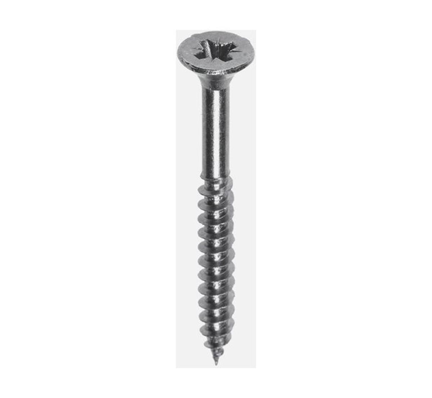 Spaanplaatschroeven - Pozidrive 2 - 5 x 100mm - Deeldraad - Verzinkt (200 stuks)