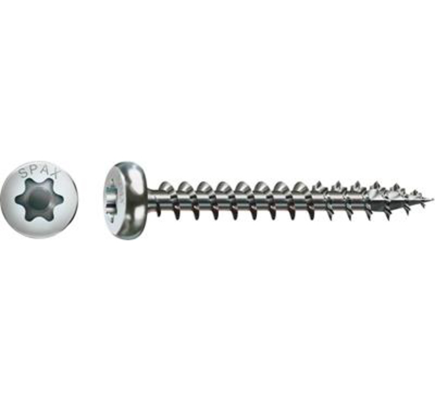 Spax - Spaanplaatschroeven - Torx 15 Cilinderkop - 3,5 x 25mm - Voldraad - WIROX (1.000 stuks)