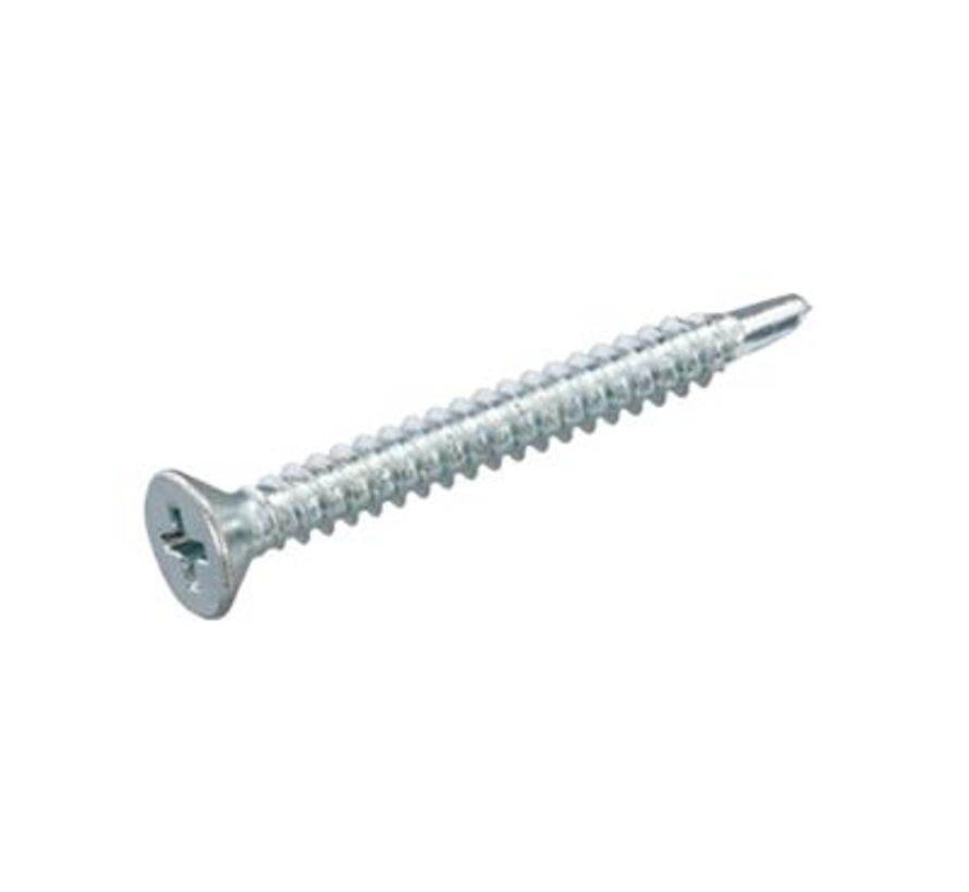 Zelfborende Plaatschroeven - Phillips 2 Platkop - 4,8 x 32mm - Voldraad - Verzinkt (200 stuks)