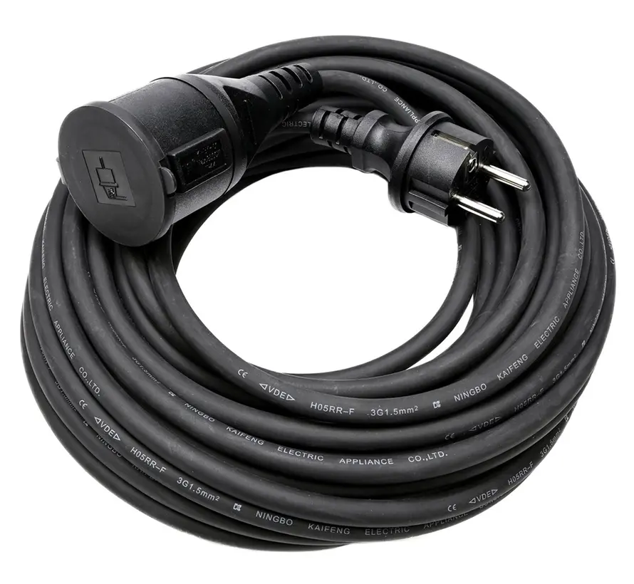 Verlengsnoer - RA 3 x 1.5 - 15 Meter - Rubber