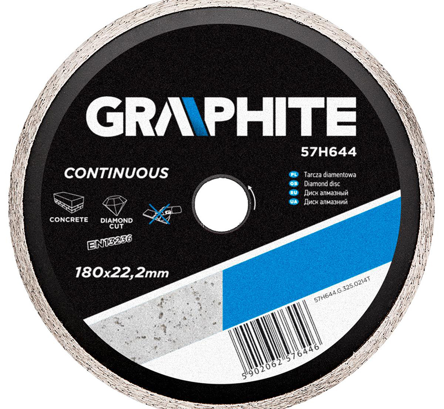 Graphite - Continuous - Diamantschijf - 180x22,2x6,0x2,5mm