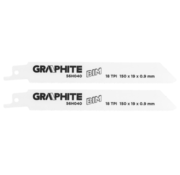 GRAPHITE Graphite - Reciprozaagbladen - 18 TPI - 150x19x0,9mm (2 stuks)
