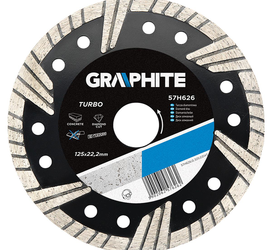 Graphite - Turbo - Diamantschijf - 125x22,2x6,0x2,6mm