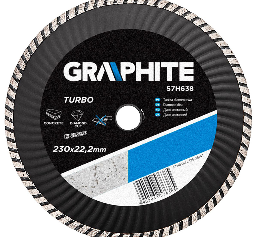 Graphite - Turbo Wave - Diamantschijf - 230x22,2x6,0x3,1mm