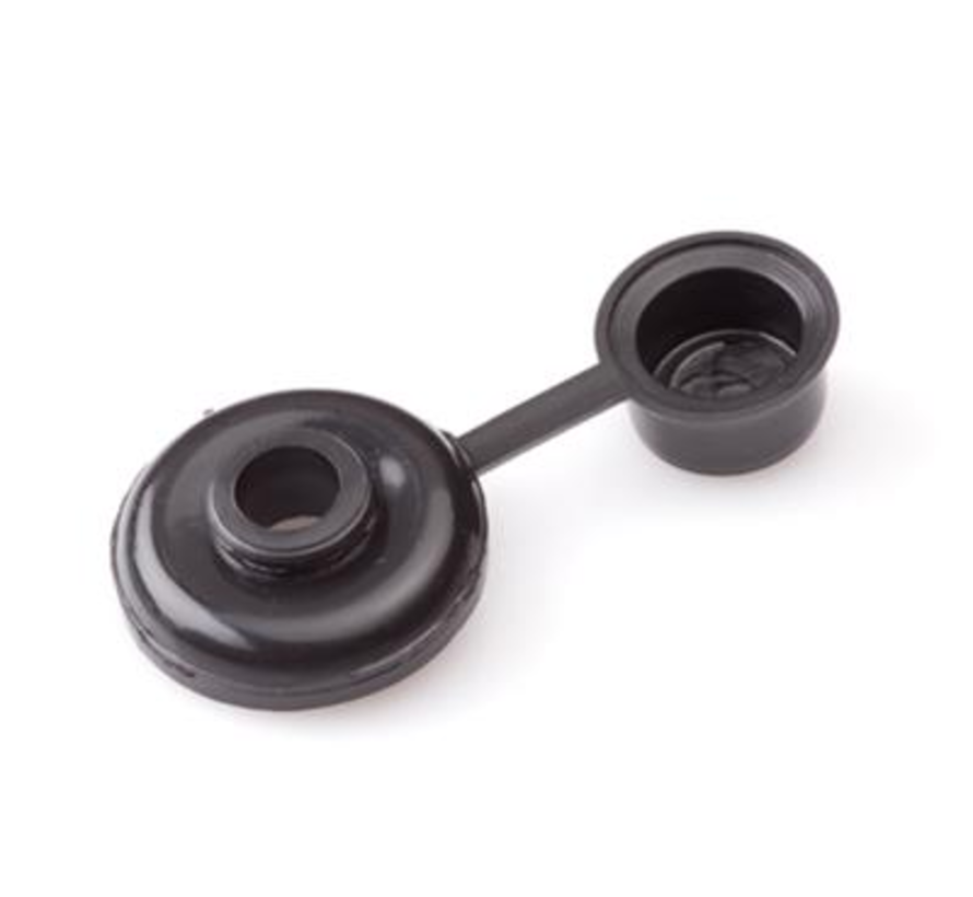 Houtdraadboutkappen - 7mm - Zwart - Kunstof (100 stuks)
