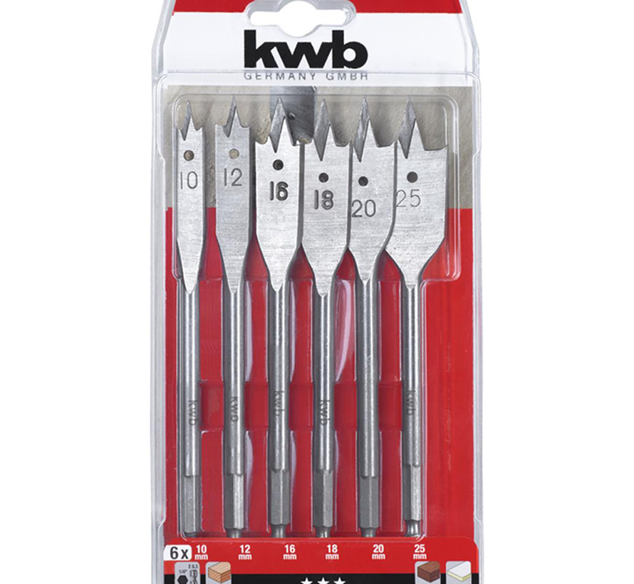 Kwb - Speedborenset - 6-delig 10-12-16-18-20-25mm