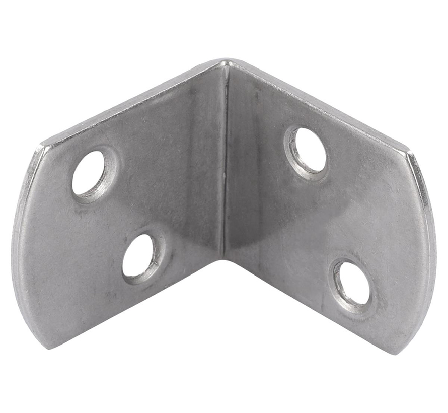 L-beslag/L-steun zonder schroef - RVS (4 stuks)