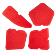 Topex - Kitstrijkerset siliconen - Rood - 4-delig