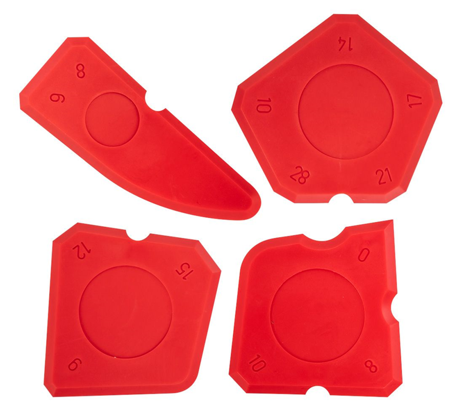 Topex - Kitstrijkerset siliconen - Rood - 4-delig