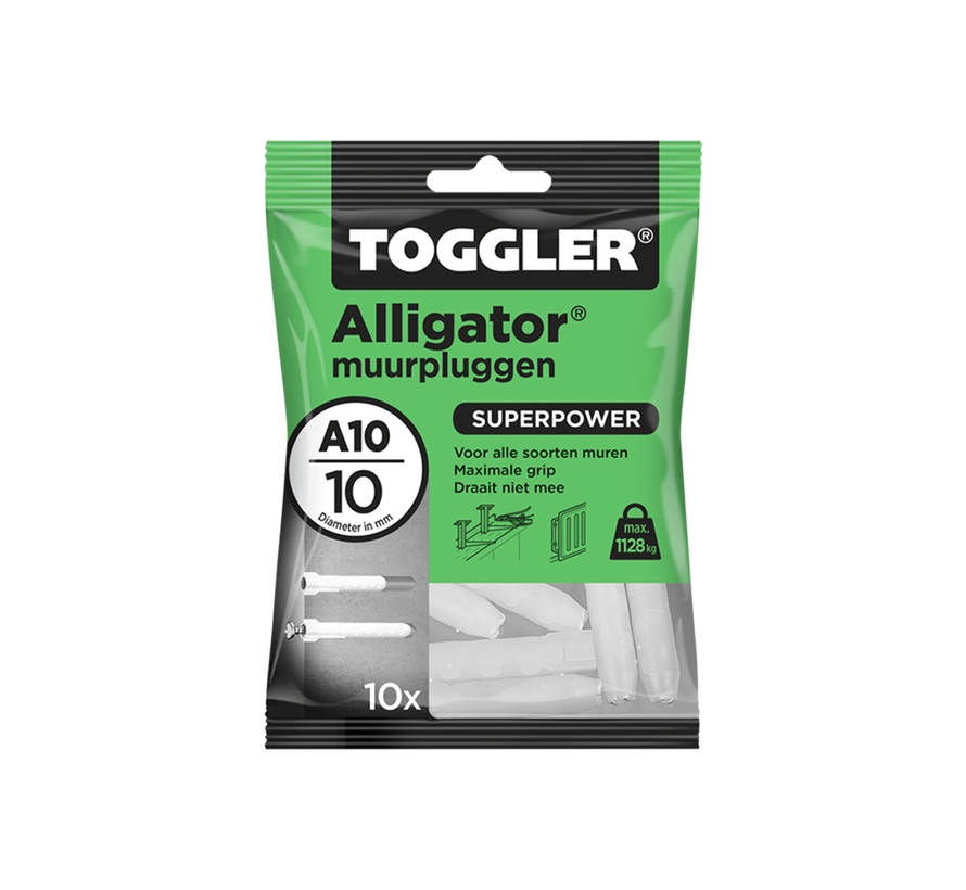 Toggler - A - Alligator pluggen - 10mm (10 stuks)