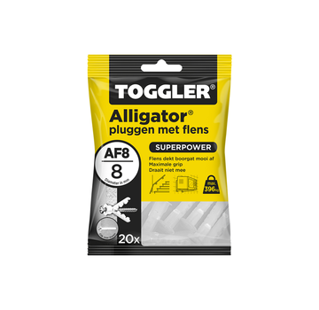 Toggler Toggler - A - Alligator pluggen met flens - 8mm (20 stuks)