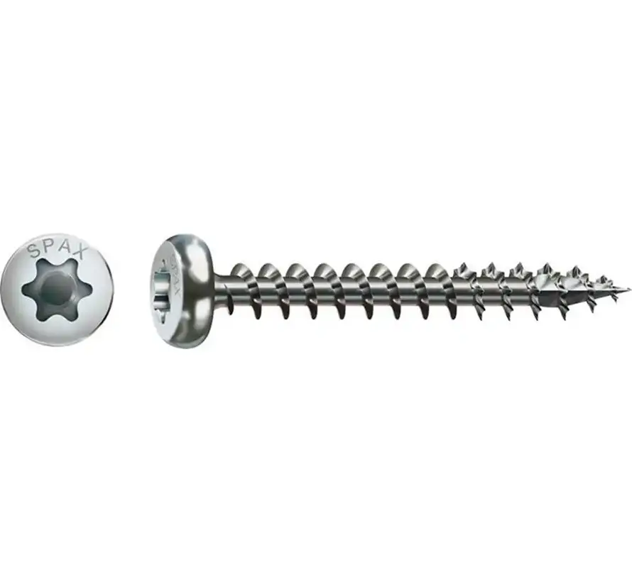 Spax - Spaanplaatschroeven - Torx 20 Cilinderkop - 4,5 x 45mm - Voldraad - WIROX (200 stuks)